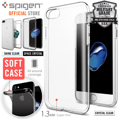 iPhone 7 Plus Case, Genuine SPIGEN Liquid Crystal Exact Fit Soft Cover for Apple