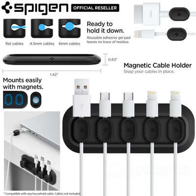SPIGEN LD101 Magnetic USB Cable Holder Organizer