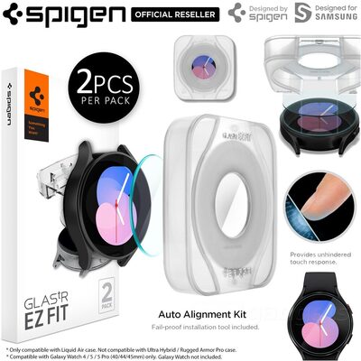 SPIGEN GLAS.tR EZ Fit 2PCS Glass Screen Protector for Galaxy Watch 5 / 4 (40mm)