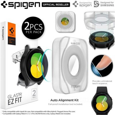 SPIGEN GLAS.tR EZ Fit 2PCS Glass Screen Protector for Galaxy Watch 5 / 4 (44mm)