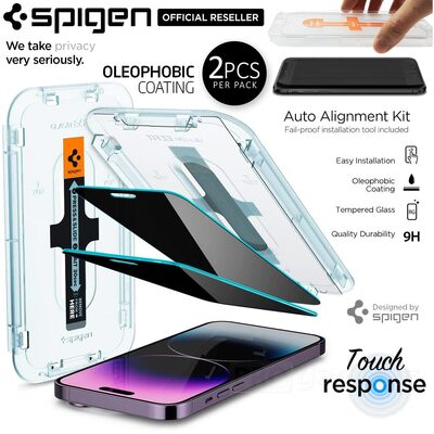 SPIGEN EZ Fit GLAS.tR Privacy 2PCS Glass Screen Protector for iPhone 14 Pro Max