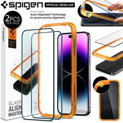 SPIGEN AlignMaster Full Cover 2PCS Glass Screen Protector for iPhone 14 Pro Max (6.7-inch)