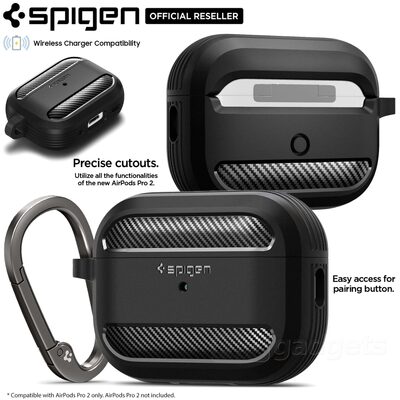 SPIGEN Rugged Armor Case for AirPods Pro 2 (2022/2023) (USB-C/Lightening Cable)