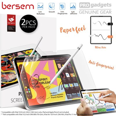 Bersem Paperfeel Film Screen Protector 2PCS for iPad 10.9 2022 10th Gen