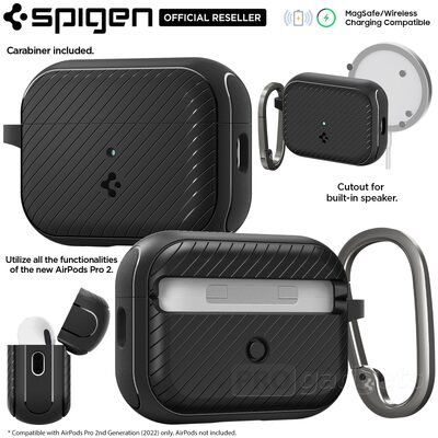 SPIGEN Mag Armor (MagFit) Case for AirPods Pro 2 (2022/2023) (USB-C/Lightening Cable)