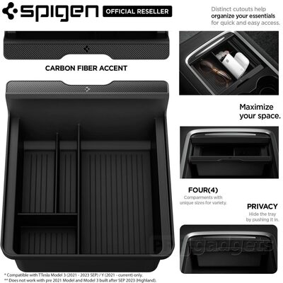 SPIGEN TO220 Center Console Organizer Tray for Tesla Model 3 / Y