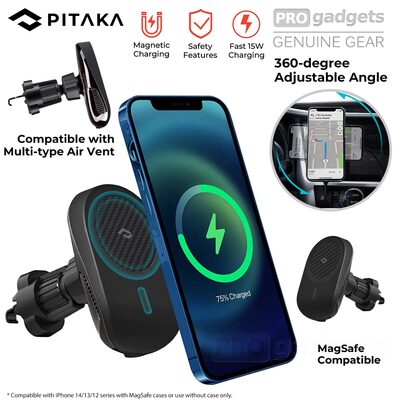 Pitaka MagEZ Air Vent Car Mount Pro MagSafe Compatible Charger