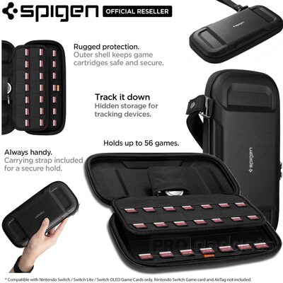 SPIGEN Rugged Armor Pro 56-Slot AirTag Case for Nintendo Switch Card Cartridge