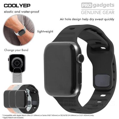 Coolyep Silicone Sport Fit (49/45/44/42mm) Band for Apple Watch Series Ultra 2/1/9/8/SE2/7/6/SE/5/4/3/2/1