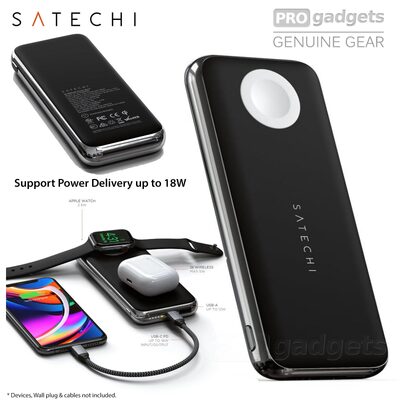 Satechi Quatro 10000mAh Wireless Power Bank w Built-in Apple Watch Charger