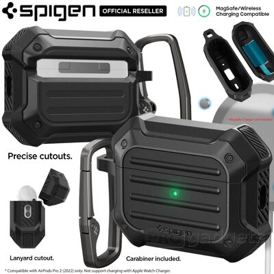 SPIGEN Tough Armor (MagFit) Case for AirPods Pro 2 (2022/2023) (USB-C/Lightening Cable)