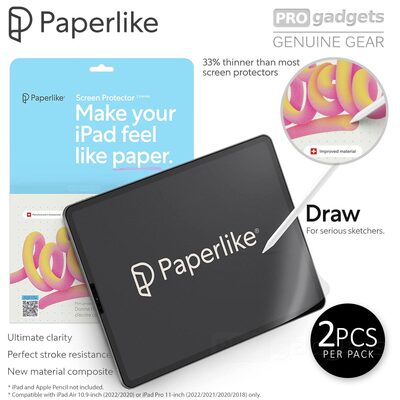 Paperlike Screen Protector 2PCS for iPad Pro 11 (2022/2021/2020/2018) / iPad Air 5/4 10.9 (2022/2020)