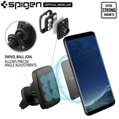 Car Mount Cradle Holder, Genuine Spigen A201 Air Vent Magnetic for iPhone/Galaxy