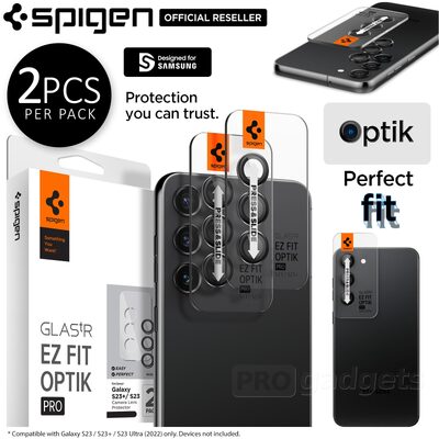 SPIGEN GLAS.tR EZ Fit Optik Pro 2PCS Glass Lens Protector for Galaxy S23 / S23 Plus