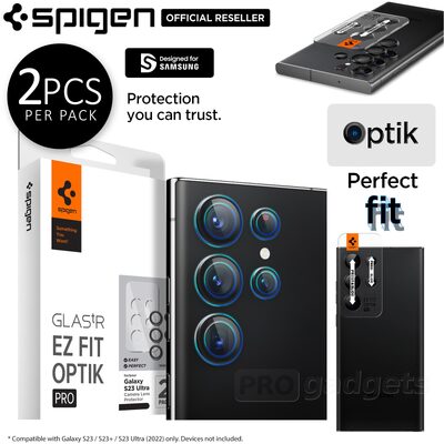 SPIGEN GLAS.tR EZ Fit Optik Pro 2PCS Glass Lens Protector for Galaxy S23 Ultra