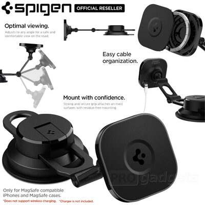 SPIGEN OneTap 3 ITS35-3 Black Dash/Wind Magnetic Car Mount (MagFit) for MagSafe / iPhone