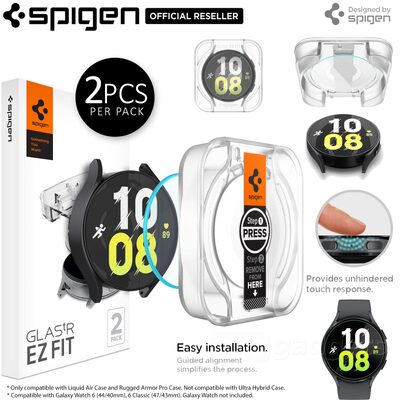 SPIGEN Glas.tR EZ Fit 2PCS Glass Screen Protector for Galaxy Watch 6 44mm
