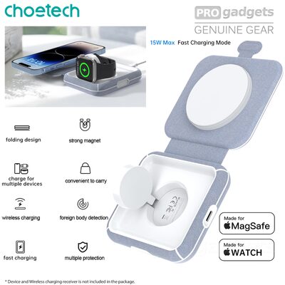 Choetech T323 2 in 1 Magsafe Compatible & MFi Wireless Charger