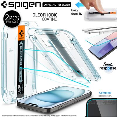 SPIGEN GLAS.tR EZ Fit 2PCS Glass Screen Protector for iPhone 15