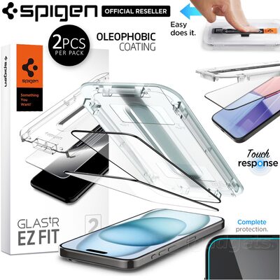 SPIGEN GLAS.tR EZ Fit Full Cover 2PCS Glass Screen Protector for iPhone 15