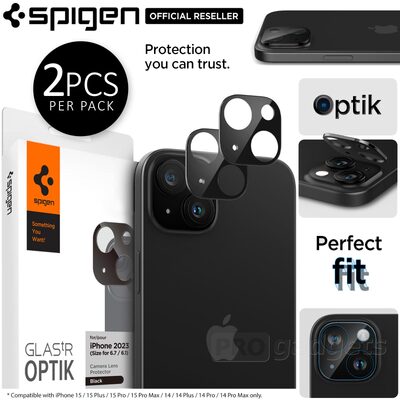 SPIGEN GLAS.tR Optik 2PCS Glass Camera Lens Protector for iPhone 15 / 15 Plus / 14 / 14 Plus