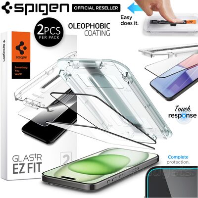 SPIGEN GLAS.tR EZ Fit Full Cover 2PCS Glass Screen Protector for iPhone 15 Plus