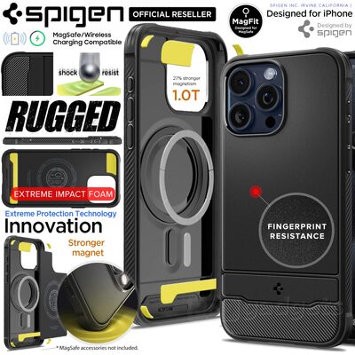 SPIGEN Rugged Armor (MagFit) MagSafe Compatible Case for iPhone 15 Pro