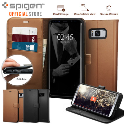 Galaxy S8 Plus case, Genuine SPIGEN Stand Flip View Wallet S Cover for Samsung