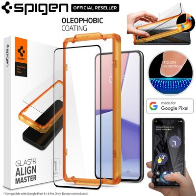 SPIGEN Glas.tR AlignMaster Full Cover 1PC Glass Screen Protector for Google Pixel 8 Pro
