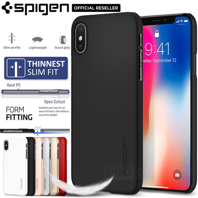 iPhone X Case, Genuine SPIGEN Ultra Thin Fit Exact-Fit Slim Hard Cover for Apple