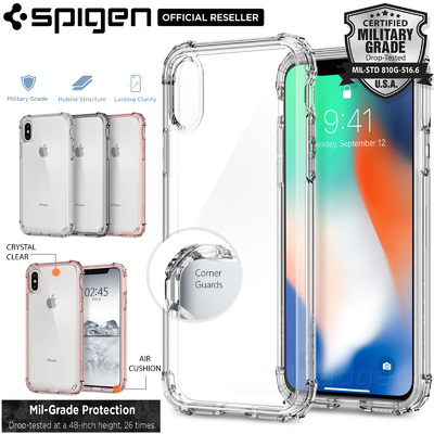 iPhone X Case, Genuine SPIGEN Crystal Shell Bumper Hard Cover for Apple