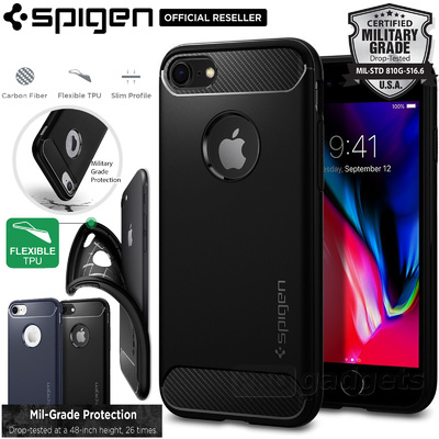 iPhone 8 Case, Genuine SPIGEN Rugged Armor Resilient Ultra Soft Cover for Apple