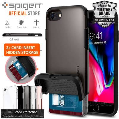 iPhone 8 Case, Genuine SPIGEN Flip Armor Card Holder Cover for Apple