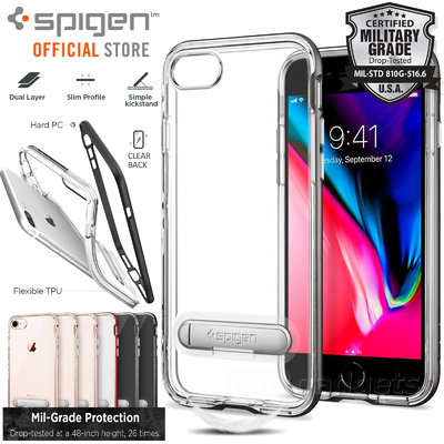 iPhone 8 Case, Genuine SPIGEN Crystal Hybrid Kickstand Cover for Apple
