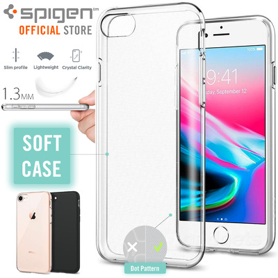 iPhone 8 Plus Case, Genuine SPIGEN Liquid Crystal Slim Soft Cover for Apple