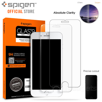 iPhone 8 Plus Screen Protector, Genuine SPIGEN GLAS.tR Slim Tempered Glass 2PCS